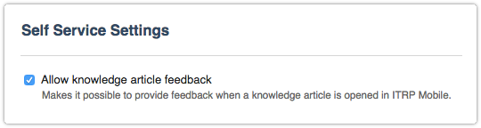 Allow knowledge article feedback in ITRP
