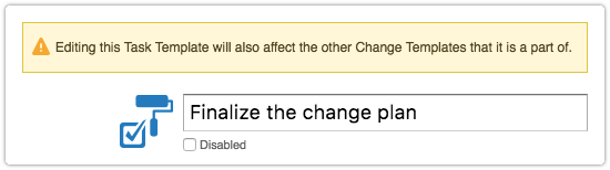 Different warning when task is opened from a change template's Gantt chart